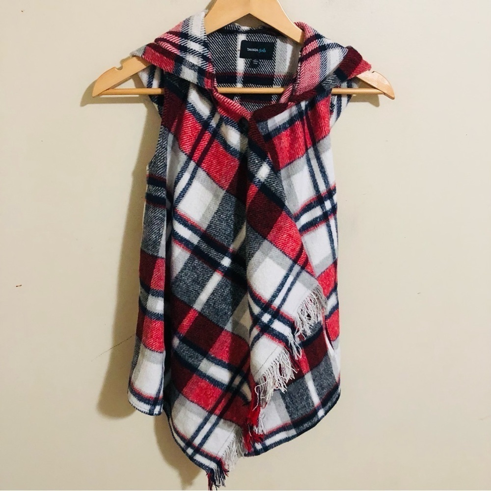 Takara Girls Plaid Poncho Sweater